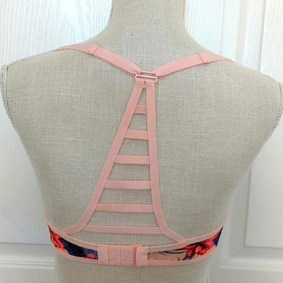 PINK Victoria Secret euphoria tropical hibiscus Lace racerback bra Size 32DD - Picture 4 of 7